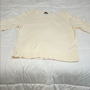 Talbots Cream Lightweight Long-Sleeve Crewneck